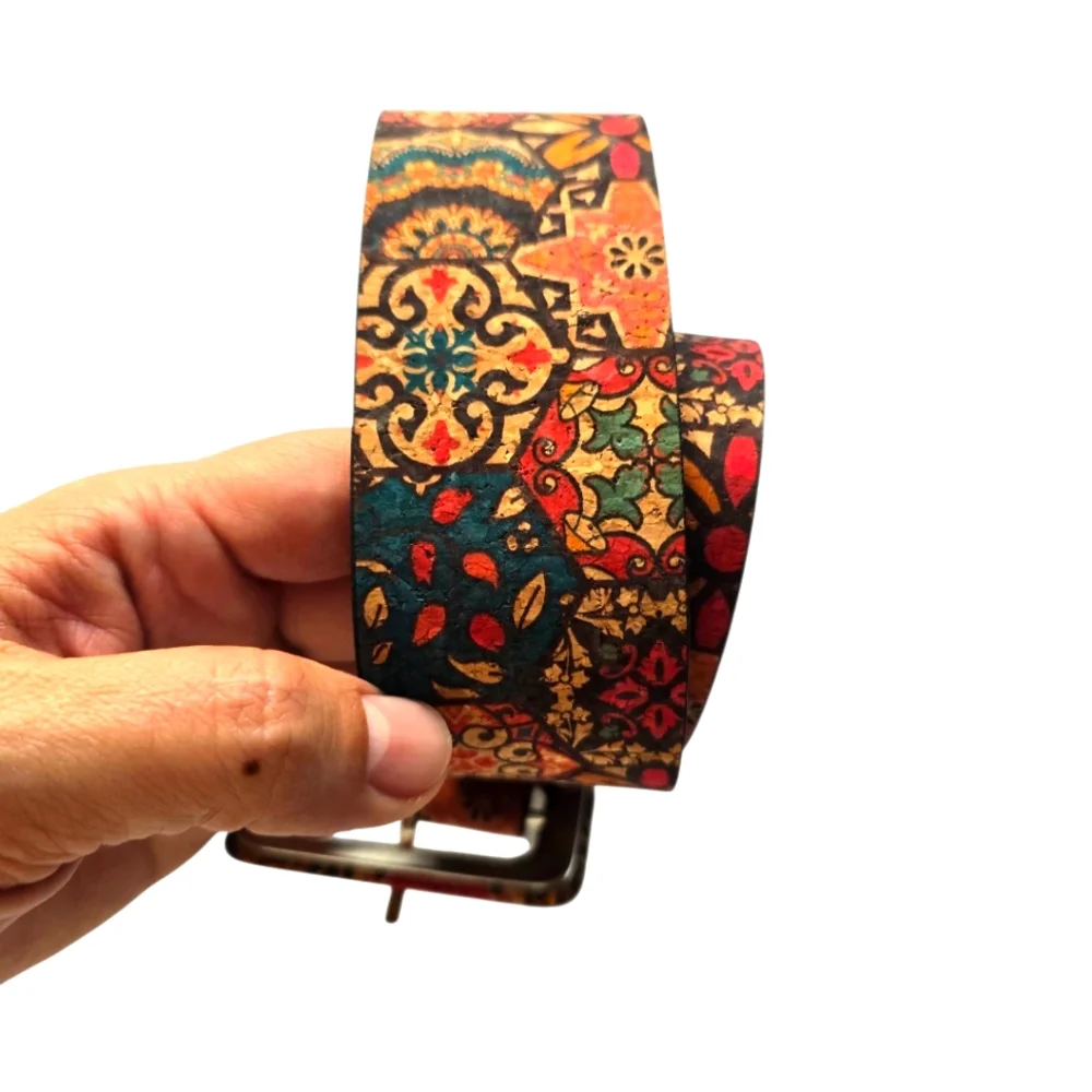 Fashion Vintage‎ Style Belt Faux Leather Cork Material Western Bohemian